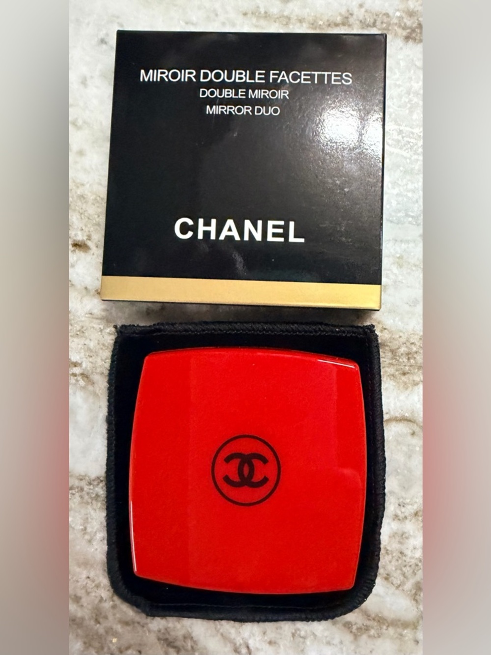 Red w Black ‘CC’ Chanel Miroir Double Facettes NEW in Box SEALED Mirrors